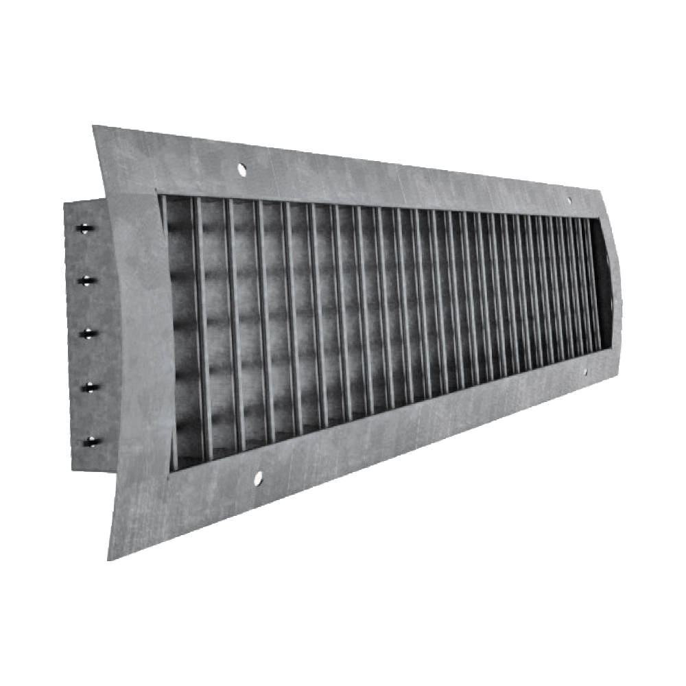 Supply grilles for circular duct with orthogonal blades BMC
